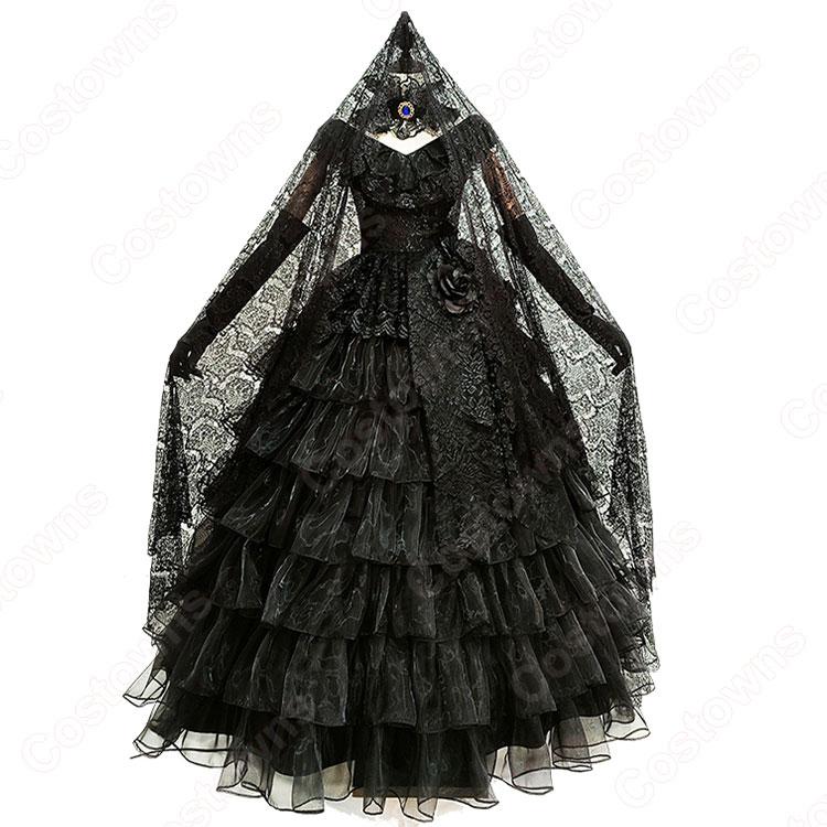 初音ミク 黒 ウェディングドレス コスプレ衣装 黒ドレスver. 秘蜜～黒の誓い～ cosplay 仮装 変装 - Costowns