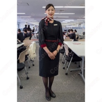 JAL CA 制服 日本航空 客室乗務員 11代目 新制服 コスプレ衣装（ワンピース、ジャケット、スカーフ）(202×202)