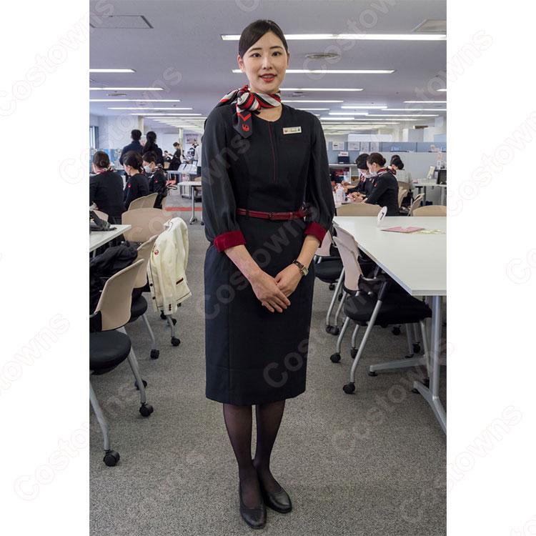 JAL 日本航空 JAL スチュワーデス スカーフ □ CA 制服 8代目 の支給品 