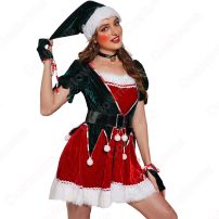 クリスマスドレス サンタ ワンピース セクシー サンタ衣装 ハロウィン コスプレ衣装 可愛い レディース 仮装 パーティー 忘年会 クリスマス豪華 変装 衣装 セット(サンタ衣装)