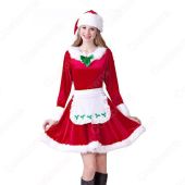サンタガール メイド風 コスプレ 赤 サンタ コスチューム 長袖 襟付き ワンピース 可愛い v襟 クリスマス 衣装 着痩せ サンタ 仮装 サンタ ワンピース オシャレ サンタコス 衣装 クリスマス グッズ(仮装コスプレ衣装でおすすめの商品)