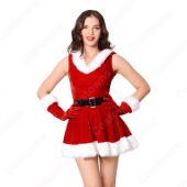 サンタ ワンピース コスプレ サンタクロース 仮装 セクシー v襟 コスチューム ノースリーブ ワンピース 帽子付き フリーサイズ クリスマス 仮装 セクシー 可愛い レディース コスプレ衣装 クリスマス コスプレ 大人用 コスチューム セット(仮装コスプレ衣装でおすすめの商品)
