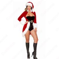 サンタ コスプレ サンタクロース 仮装 サンタ セクシー コスチューム フリーサイズ 可愛い コスプレ衣装 レディース クリスマス コスプレ エロかわいい 変装 大人用 コスチューム 4点セット(サンタ衣装)