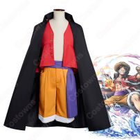 ワンピ ワノ国編 鬼ヶ島 モンキー・D・ルフィ コスプレ衣装 『ワンピース バウンティラッシュ』 麦わらの一味船長 cosplay 仮装 変装(ONE PIECE（ワンピース） コスプレ衣装)