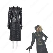 2021映画 クルエラ コスプレ衣装 ディズニー 101匹わんちゃん 悪役クルエラ・ド・ヴィル cosplay 仮装 変装 3点セット（黒コート、スカート、手袋）(仮装コスプレ衣装でおすすめの商品)