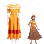 Encanto ペパ・マドリガル コスプレ衣装 ディズニー 映画 『ミラベルと魔法だらけの家』 ミラベルのおば cosplay 仮装 変装 2点セット（ワンピース、ピアス）(ランキング)