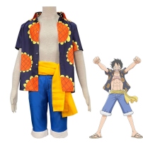 ワンピース モンキー・D・ルフィ コスプレ衣装 『ONE PIECE』 ドレスローザ編 麦わらの一味 船長 cosplay 仮装 変装(202×202)