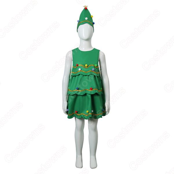 クリスマス 衣装 キッズ クリスマスツリー ワンピース 可愛い クリスマス テーマパーティー衣装元の画像