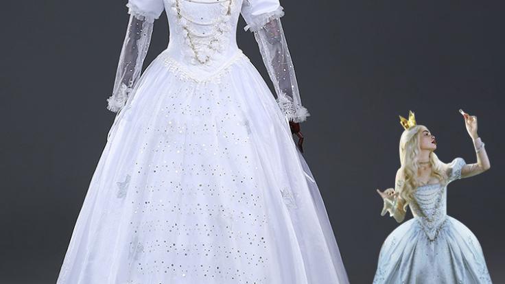 白の女王（ミラーナ） コスプレ衣装 映画 『アリス・イン・ワンダーランド/時間の旅』 アン・ハサウェイ cosplay 仮装 変装 Costowns