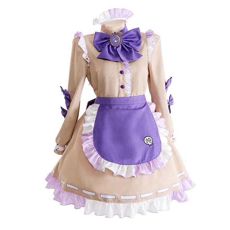 メイド服 コスプレ衣装 骸骨柄 メイド衣装 lolita かわいい
