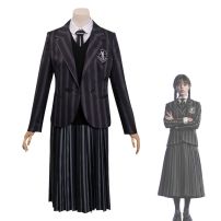 ウェンズデー・アダムス コスプレ衣装 『アダムス・ファミリー』 ネヴァーモア学園 制服 cosplay 仮装 変装(その他 コスプレ衣装)