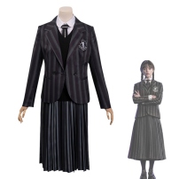 ウェンズデー・アダムス コスプレ衣装 『アダムス・ファミリー』 ネヴァーモア学園 制服 cosplay 仮装 変装(202×202)