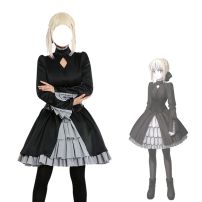 黒セイバー ドレス コスプレ衣装 『Fate/hollow ataraxia』 黒いゴシックロリータ 私服 黒ワンピース cosplay 仮装 変装(FATEシリーズ コスプレ衣装)