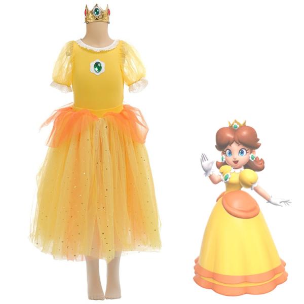 スーパーマリオ デイジー姫 コスプレ衣装 子供用ドレス元の画像