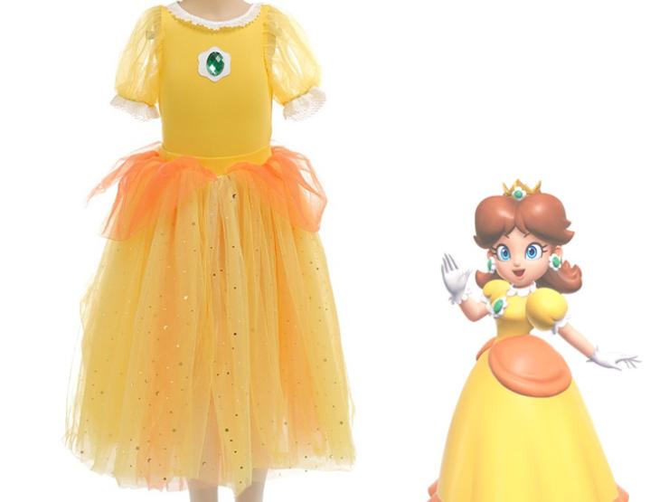 スーパーマリオ デイジー姫 コスプレ衣装 子供用ドレス - Costowns