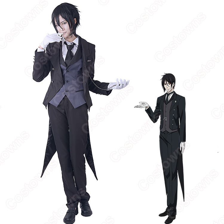 【黒執事】セバスチャン・ミカエリス　ほぼフルセ　M　コスプレ衣装　E-9854★ b4d0e49f1faf46f5a64667e3b7156e
