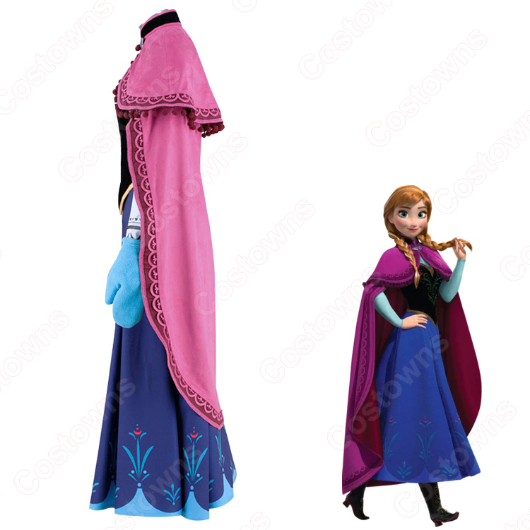 アナと雪の女王　アナ　コスプレ アナと雪の女王 アナ コスプレ 仮装 衣装 大人用 ウィッグ付き アナ雪 アナ