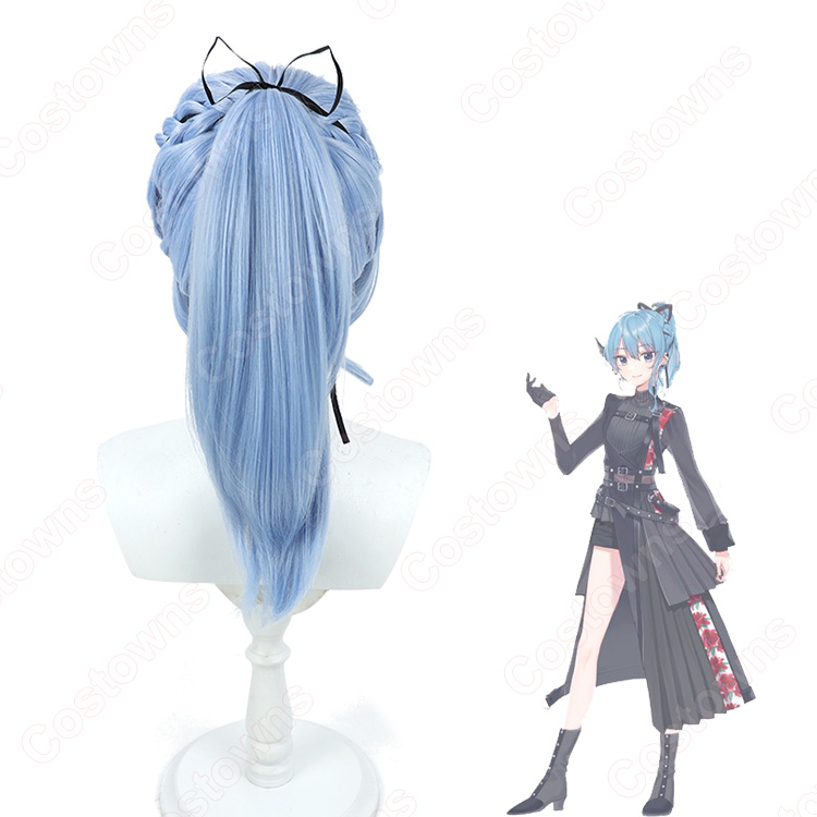 ホロライブ 女性VTuber 星街すいせい コスプレウィッグ 「みちづれ