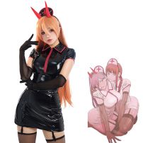 チェンソーマン マキマ パワー コスプレ衣装 黒 ナース服(チェンソーマン コスプレ衣装)