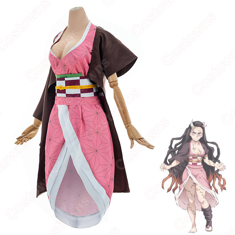 金滅の刃　禰豆子 コスプレ衣装 セット 2cb5c23c316e41c0bf80429c83df6f