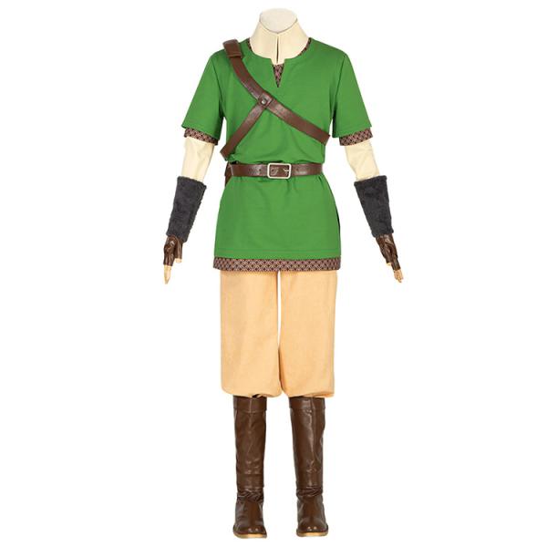 ゼルダの伝説 スカイウォードソード リンク コスプレ衣装 緑の服 騎士団 制服 オーダメイド可元の画像