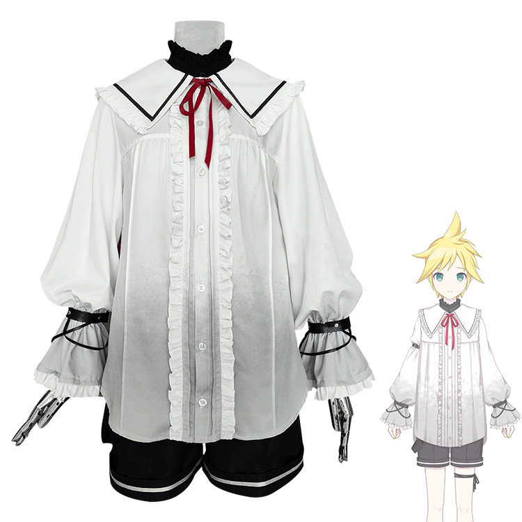 プロセカ 隠れぎみな挨拶と共に 鏡音レン ニーゴレン コスプレ衣装 白