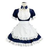 メイド服 コスプレ衣装 紺 メイド スタイリッシュ 女装 ハロウィン 公演 ステージ 人気 仮装 コスチューム(仮装コスプレ衣装でおすすめの商品)