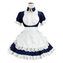 メイド服 コスプレ衣装 紺 メイド スタイリッシュ 女装 ハロウィン 公演 ステージ 人気 仮装 コスチューム(メイド服)