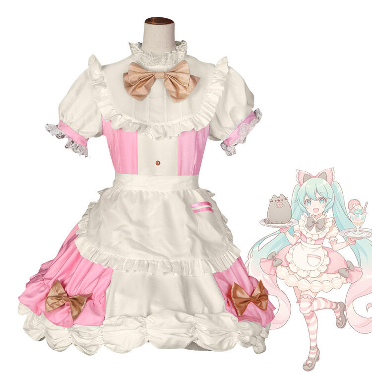 本格派ま！ バーチャル・シンガー コスプレ衣装 コラボ Pusheen × 初音ミク コスプレ衣装