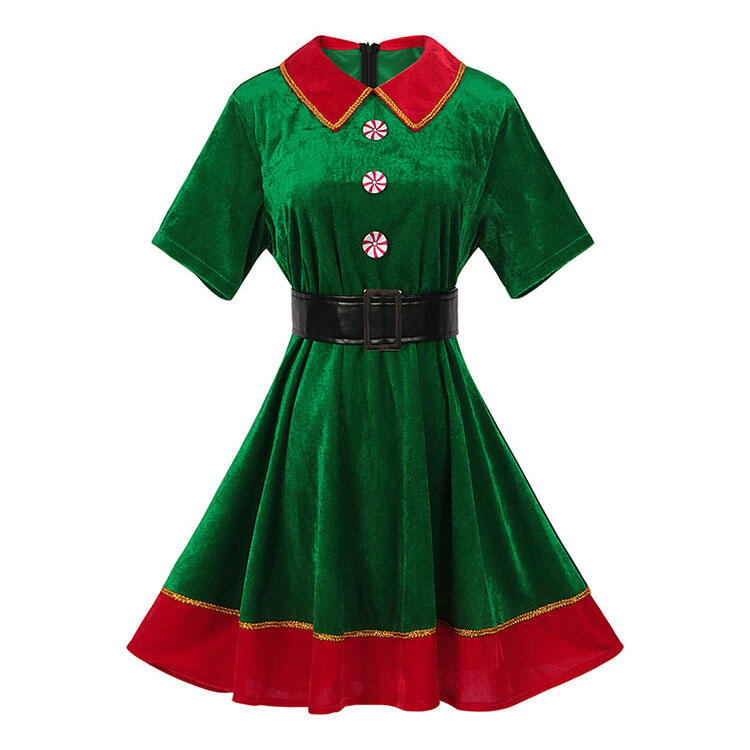2023 クリスマス 緑 ワンピース テーマパーティー衣装 コスチューム ...
