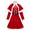 2023 クリスマス ワンピース クリスマスドレス 長袖 マント 仮装 サンタコスプレ 4点セット(マント、ワンピース、ベルト、帽子) サンタ衣装 0