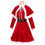 2023 クリスマス ワンピース クリスマスドレス 長袖 マント 仮装 サンタコスプレ 4点セット(マント、ワンピース、ベルト、帽子) サンタ衣装 1