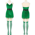 2023 クリスマス 緑 セクシー ワンピース ホルターネック ドレス テーマパーティー衣装 演出服 サイズ S~XXL