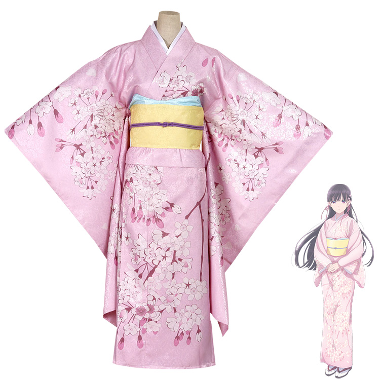 送料無料!!わたしの幸せな結婚 斎森美世 コスプレ衣装 桜色 着物 オーダメイド可