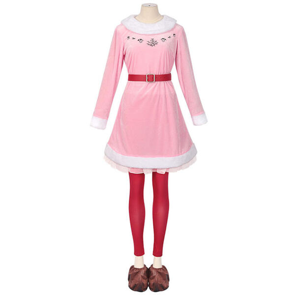 2023 クリスマス衣装 ピンク 長袖 ワンピース テーマパーティー衣装 演出服 サイズ S~XXL元の画像