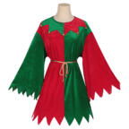 2023 クリスマス衣装 ワンピース テーマパーティー衣装 サンタコスプレ 3点セット(帽子、紐飾り、ワンピース)
