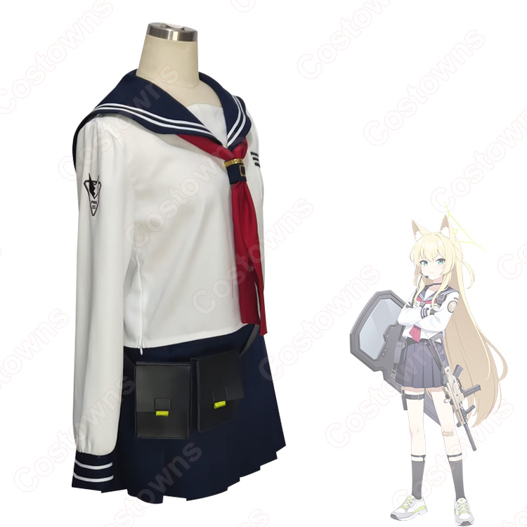ブルーアーカイブ FOX小隊 FOX3 クルミ コスプレ衣装 セーラー服 制服