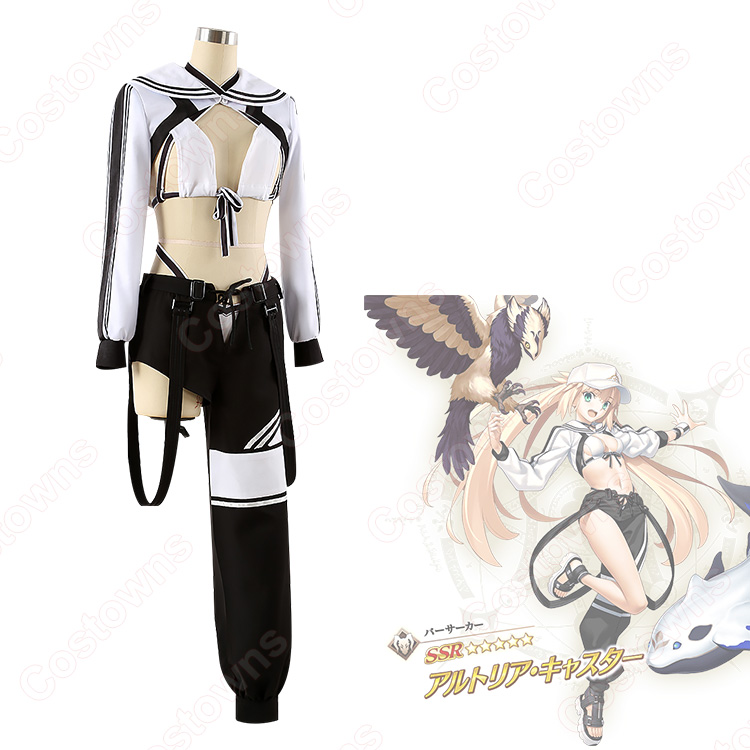 【高品質】アルトリアキャスター 水着 第2再臨 コスプレ衣装　フルセット Fate/Grand Order FGO アルトリア・キャスター 水着 コスプレ衣装