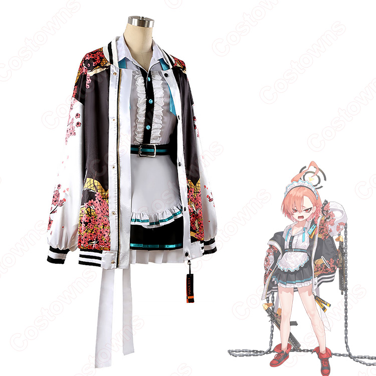 ブルアカ カリン 通常メイド服　コスプレ　衣装 ウィッグ ヘイロー XL ブルーアーカイブ 角楯カリン コスプレ衣装 メイド服 ｜ブルアカ