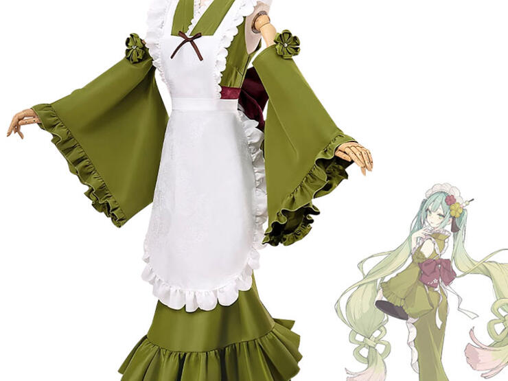 初音ミク　コスプレ　抹茶パフェ　ほぼ未使用品 9ca726be68cb411c878fd3e60b8528