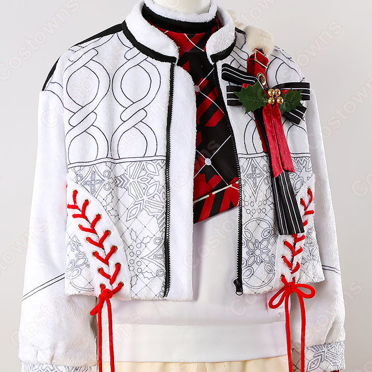 あんスタ ホワイトベア 月永レオ 乙狩アドニス 青葉つむぎ コスプレ衣装 M 高品質 実物撮影 巴日和 月永レオ 乙狩アドニス 青葉つむぎ ホワイト