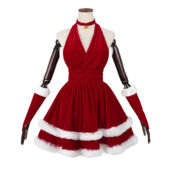 クリスマス コスプレ衣装 サンタ テーマパーティー衣装 レディース セクシー ホルターネックドレス 大人用(仮装コスプレ衣装でおすすめの商品)