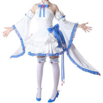 Re:ゼロから始める異世界生活 レム グラスエディション コスプレ衣装 オフショルダードレス(Re:ゼロから始める異世界生活 コスプレ衣装)