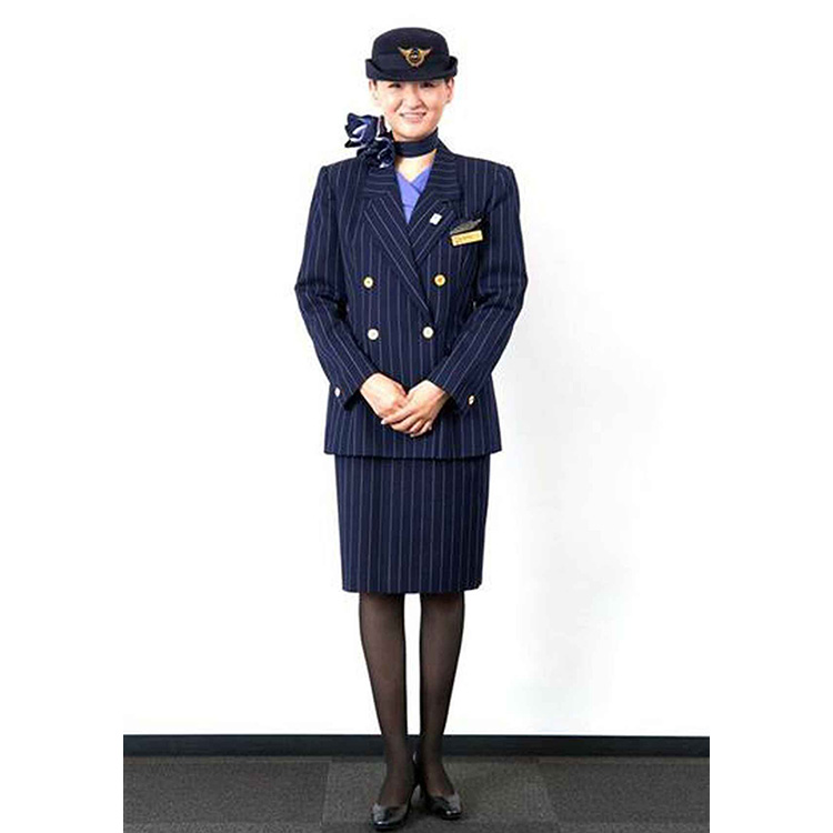 エプロン ANA CA グリーン 新品 8代目制服 ストライプ 本物 | パープル