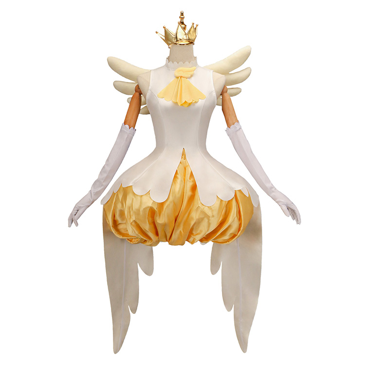 送料無料!!カードキャプターさくら 木之本桜 コスプレ衣装 白×黄色 バトルコスチューム<br />