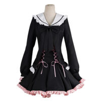 デート・ア・ライブV 時崎狂三 遊園地デート ver. コスプレ衣装 ゴスロリ風 私服(デート・ア・ライブ コスプレ衣装)